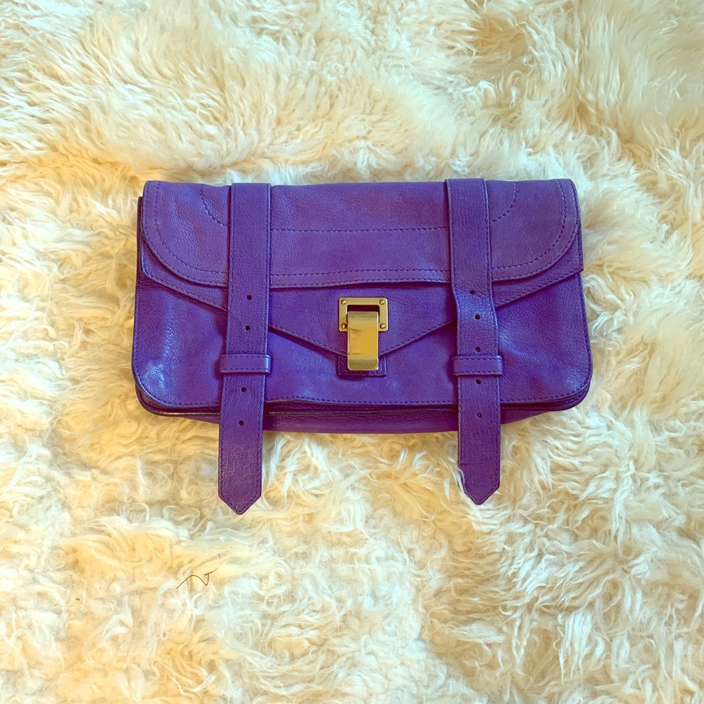 Proenza Schouler PSI purple clutch